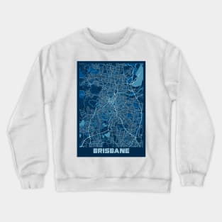 Brisbane - Australia Peace City Map Crewneck Sweatshirt